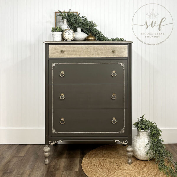 Faux Fabric Painted Dresser