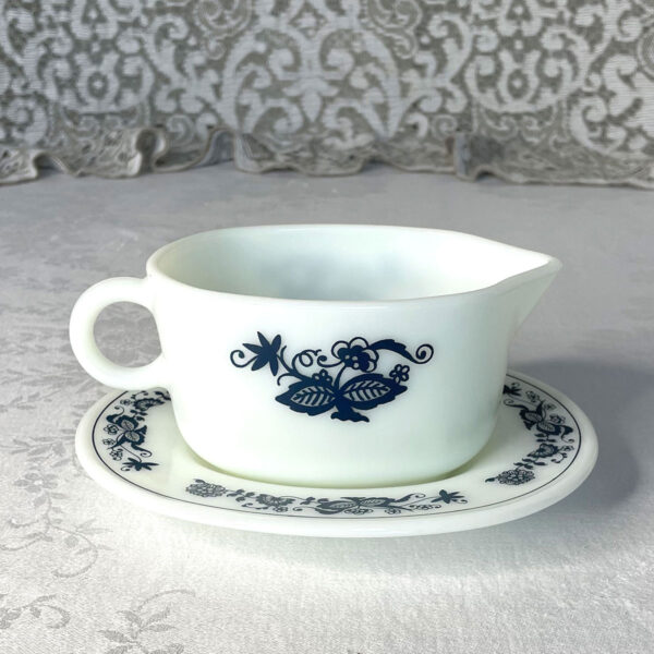 Old Town Blue Gravy Boat Plate